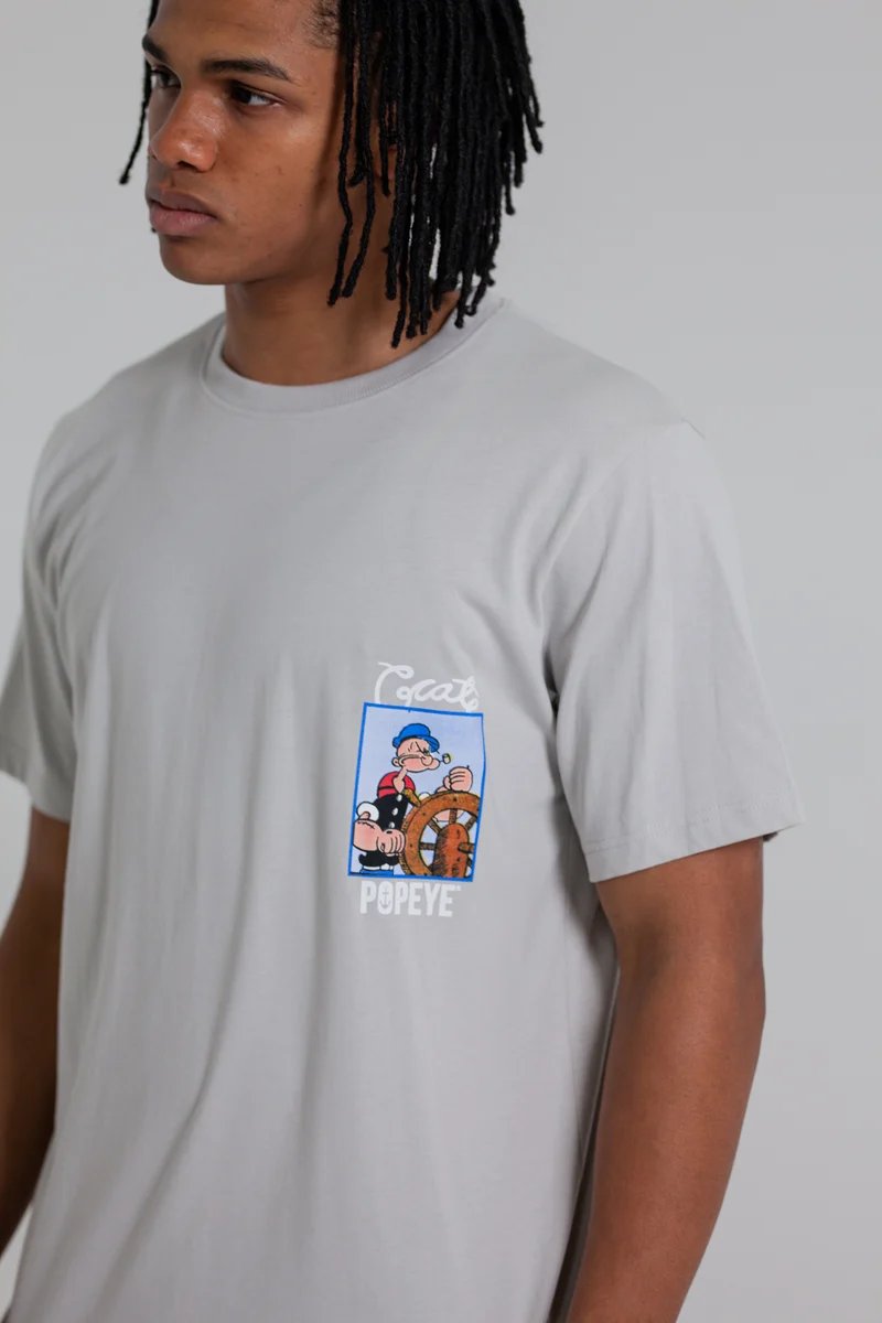 Crate X Popeye Captain Tee - Light Grey