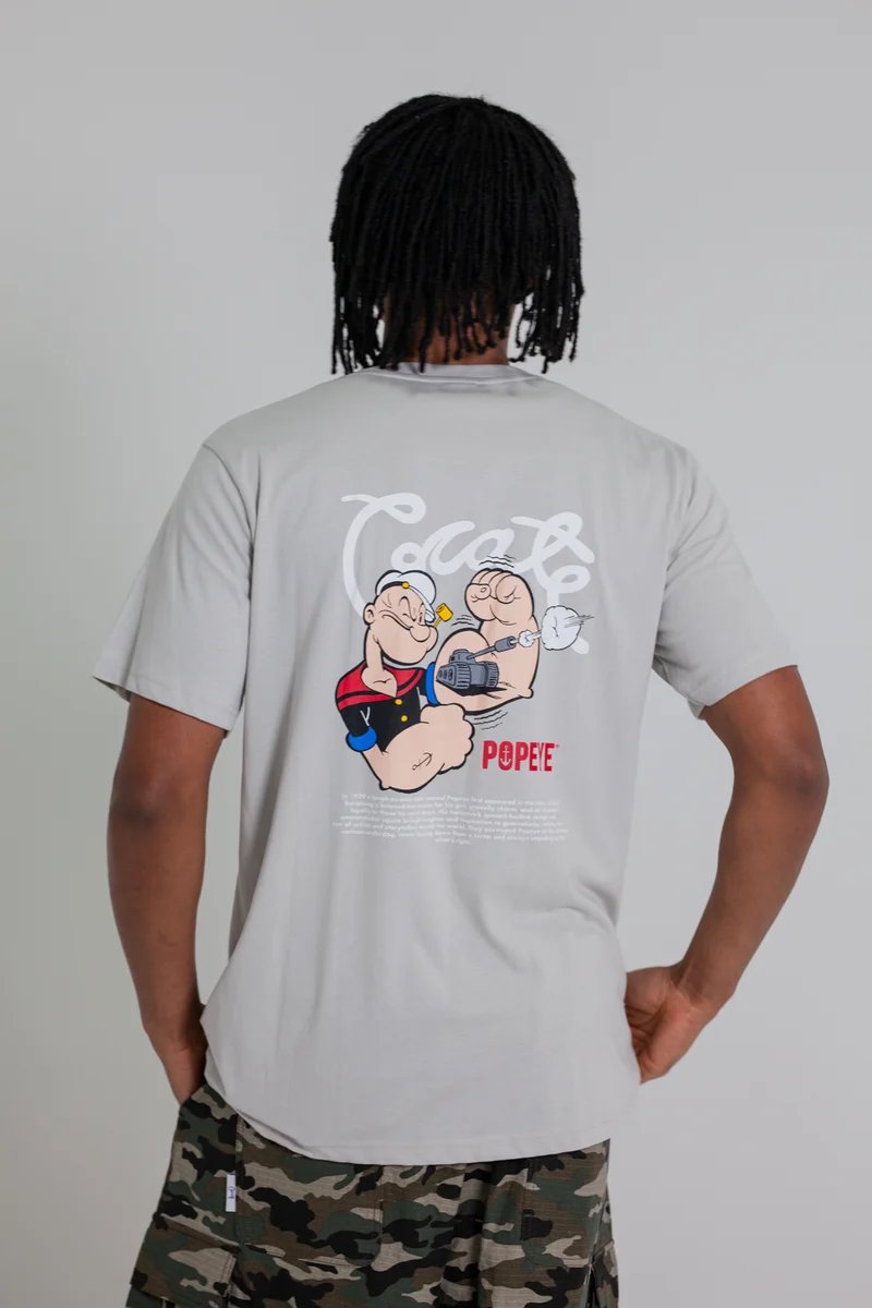 Crate X Popeye Tank Tee - Light Grey
