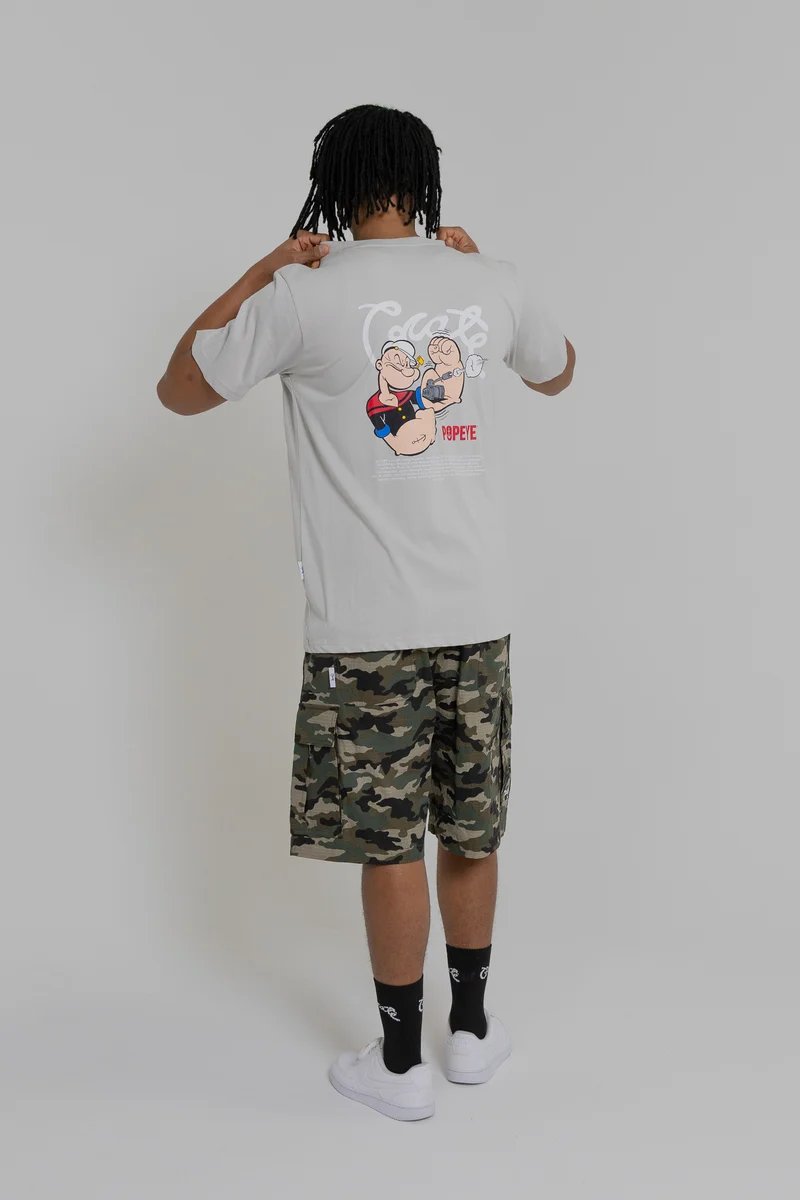 Crate X Popeye Tank Tee - Light Grey