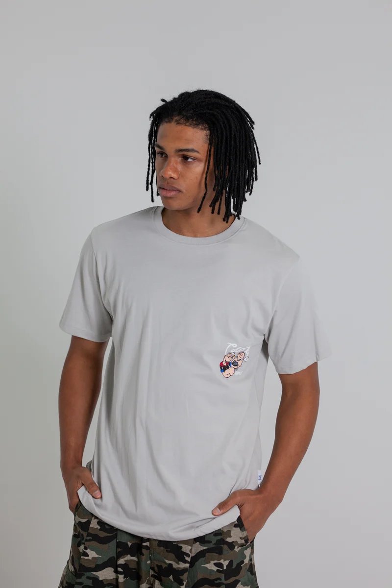 Crate X Popeye Tank Tee - Light Grey