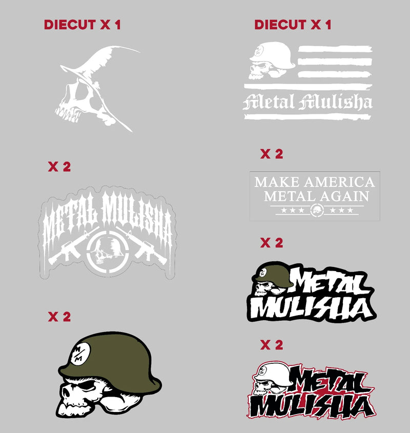 Metal Mulisha Stickers Assorted 12 Pack