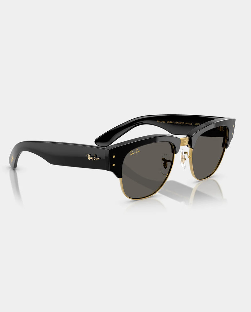 Ray Ban Mega Clubmaster - Black On Gold/Ultra Black Lens