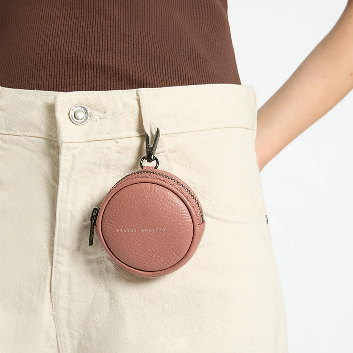 Status Anxiety Go With Me Leather Pouch - Dusty Rose