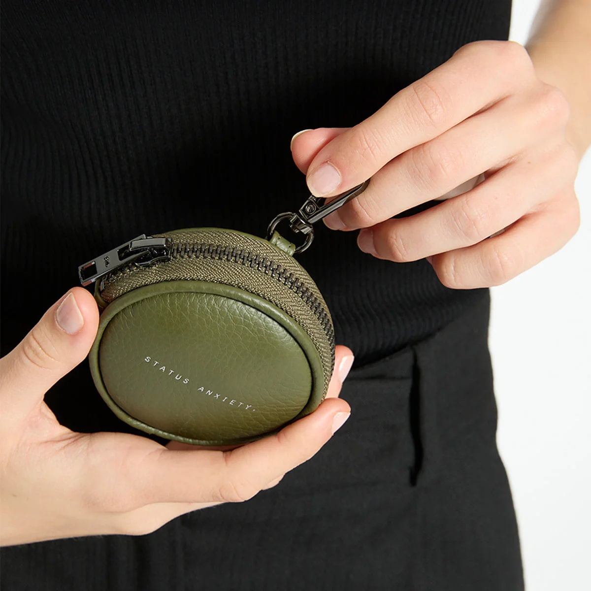 Status Anxiety Go With Me Leather Pouch - Khaki