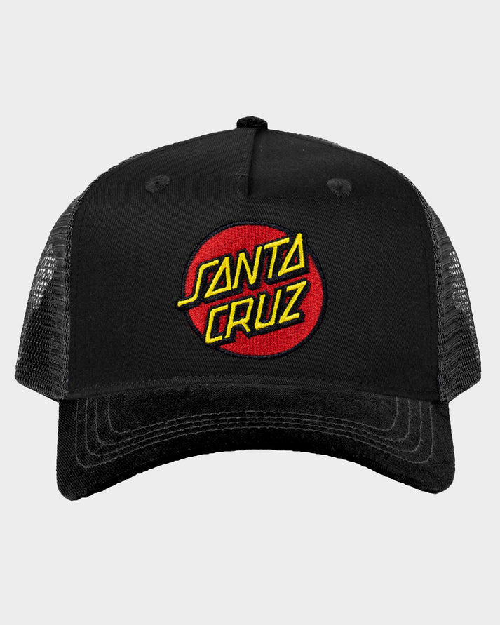 Santa Cruz Classic Dot Boys Trucker Hat Black