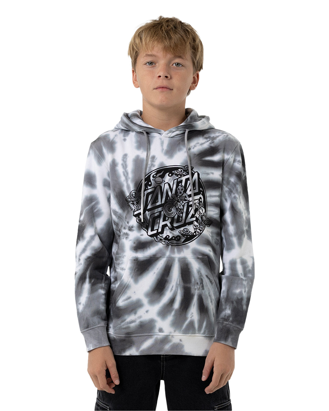 Santa Cruz Winkowski Dope Planet 2 Dot Mono Front Boys Hoodie