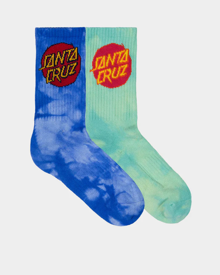 Santa Cruz Cruz Dye Boys Crew Socks 2 Pack
