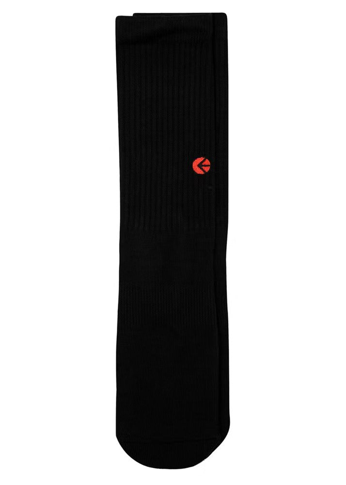 Ethika Mens Black Crew Sock - Red Logo