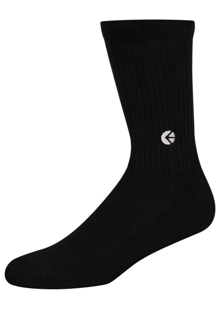 Ethika Mens Black Crew Sock - Silver Logo