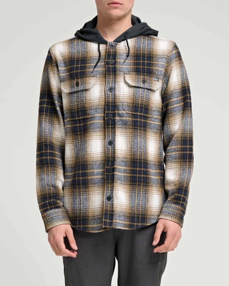 Salty Crew Check Flannel Hooded Shirt