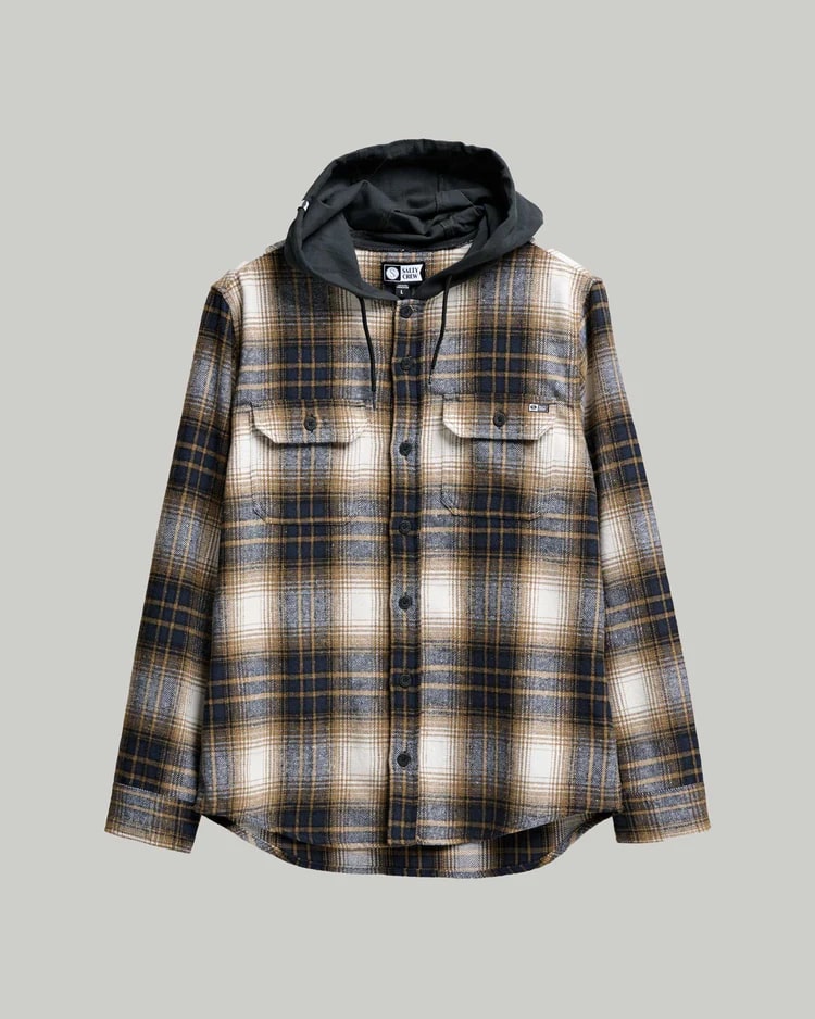 Salty Crew Check Flannel Hooded Shirt