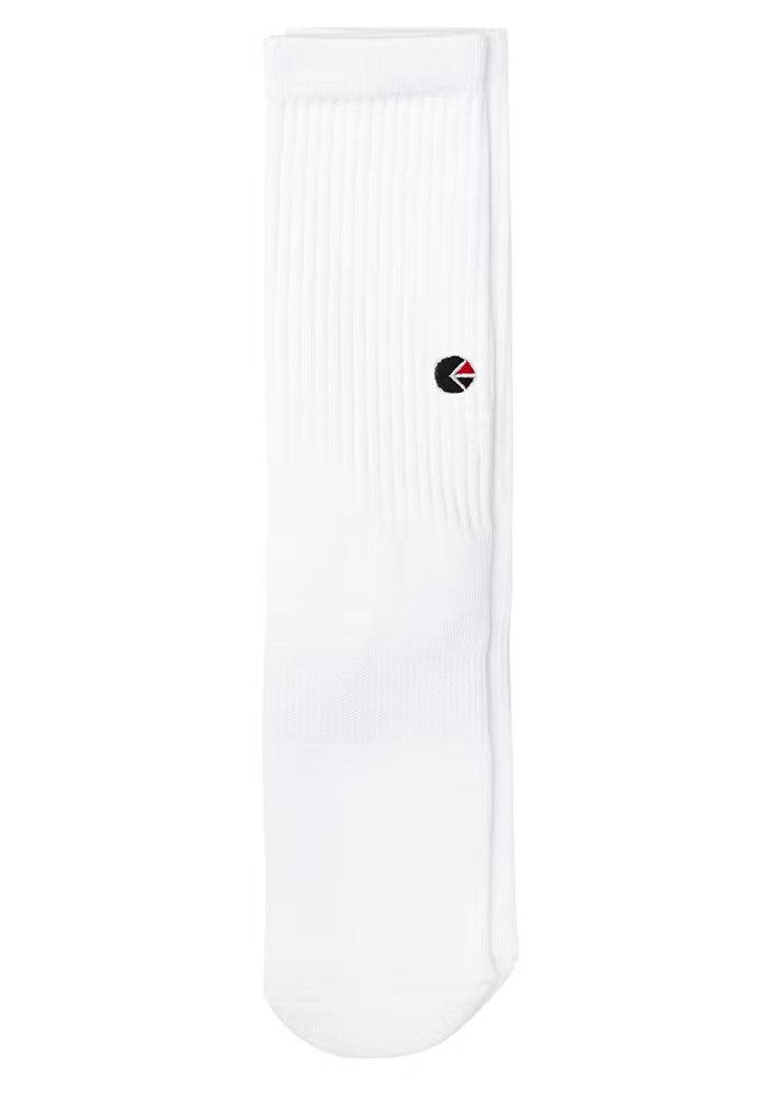Ethika Mens White Crew Socks - Black Logo