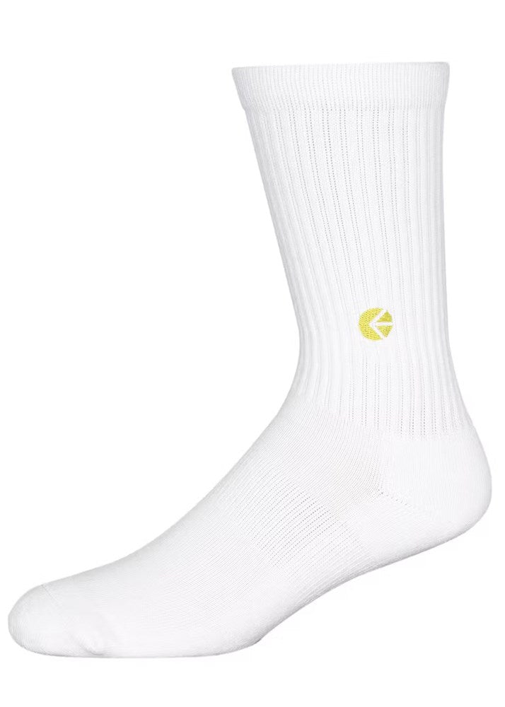 Ethika Mens White Crew Socks - Yellow Logo