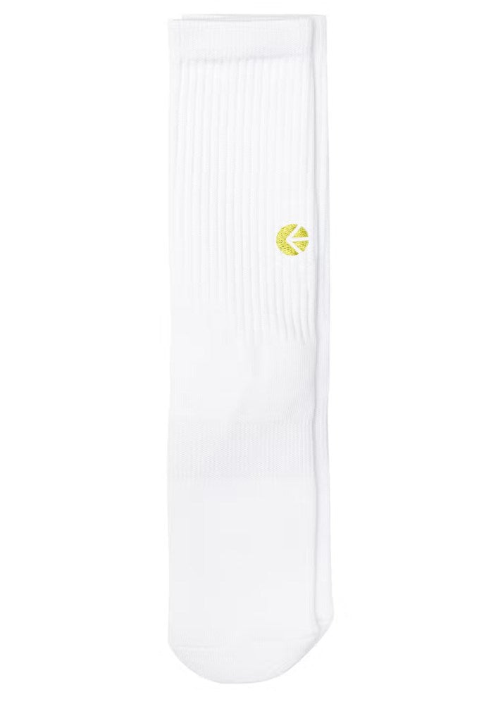 Ethika Mens White Crew Socks - Yellow Logo