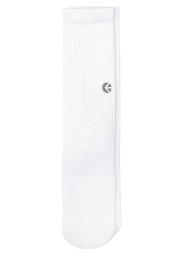 Ethika Mens White Crew Socks - Silver Logo