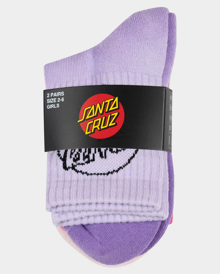 Santa Cruz Opus Dot Mid Girls Socks 2 Pack