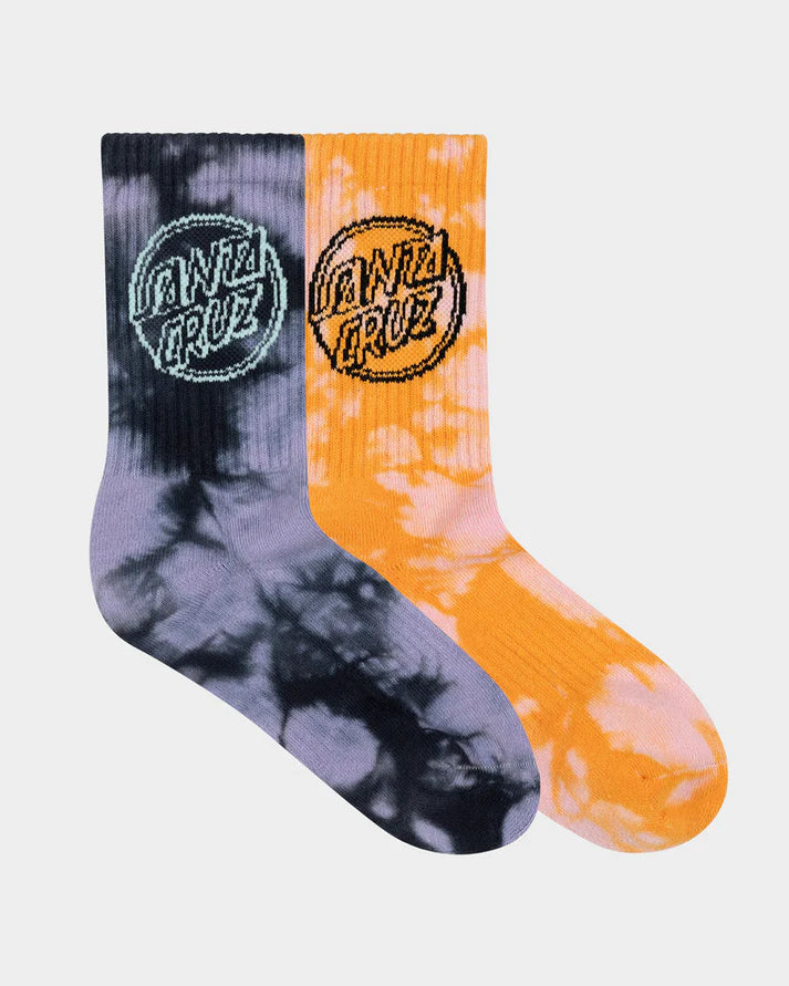 Santa Cruz Contra Dot Mono Girls Crew Socks 2 Pack