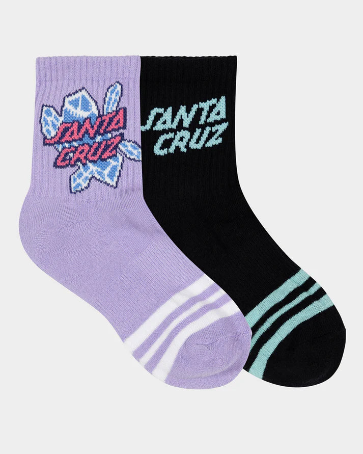 Santa Cruz Crystal Stack Mid Girls Socks 2 Pack