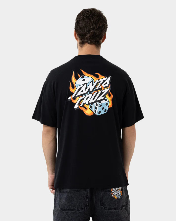 Santa Cruz Flaming Dice Dot Flash Tee