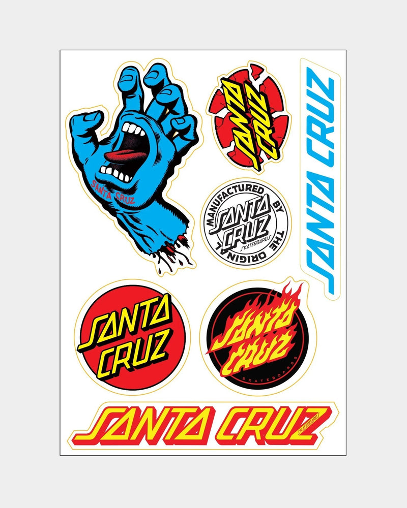 Santa Cruz Screaming Hand Sticker Sheet
