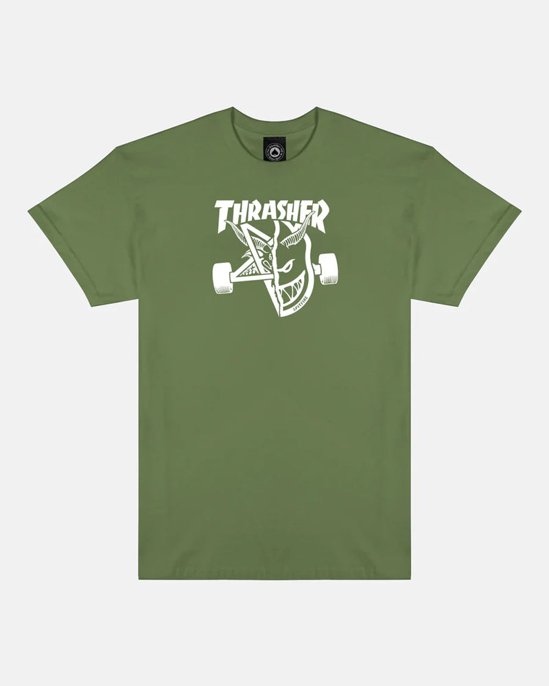 Thrasher X Spitfire Thrash & Burn Tee - Military Green