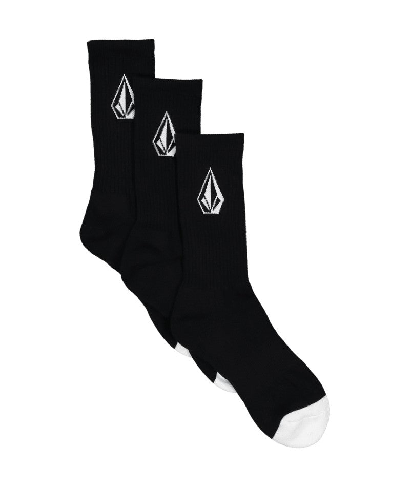 Volcom Full Stone Sock 3 Pack - Black