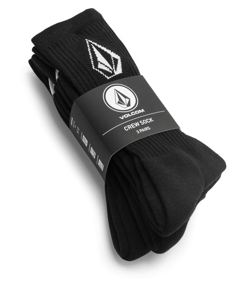 Volcom Full Stone Sock 3 Pack - Black