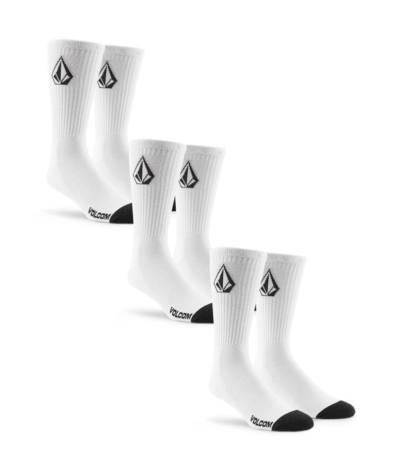 Volcom Full Stone Sock 3 Pack - White