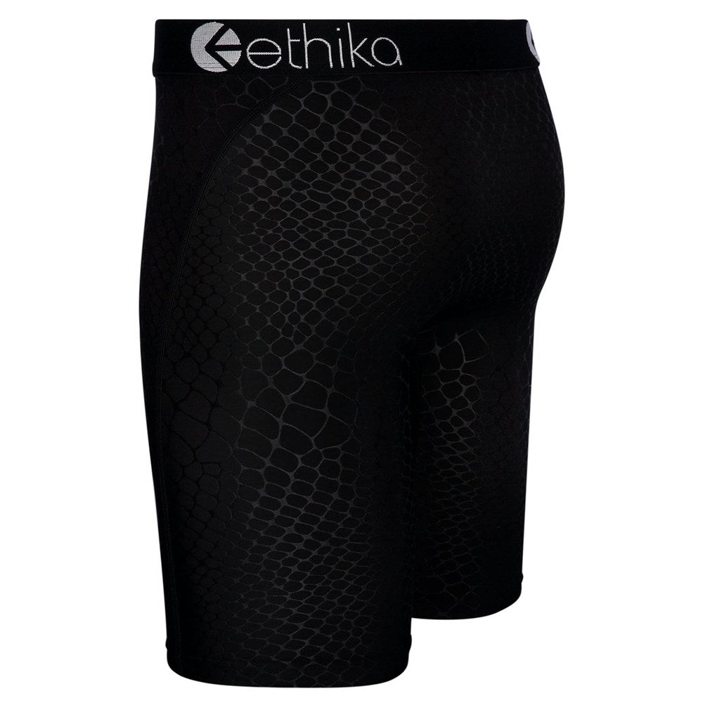Ethika Mens Python Embossed Black Staple