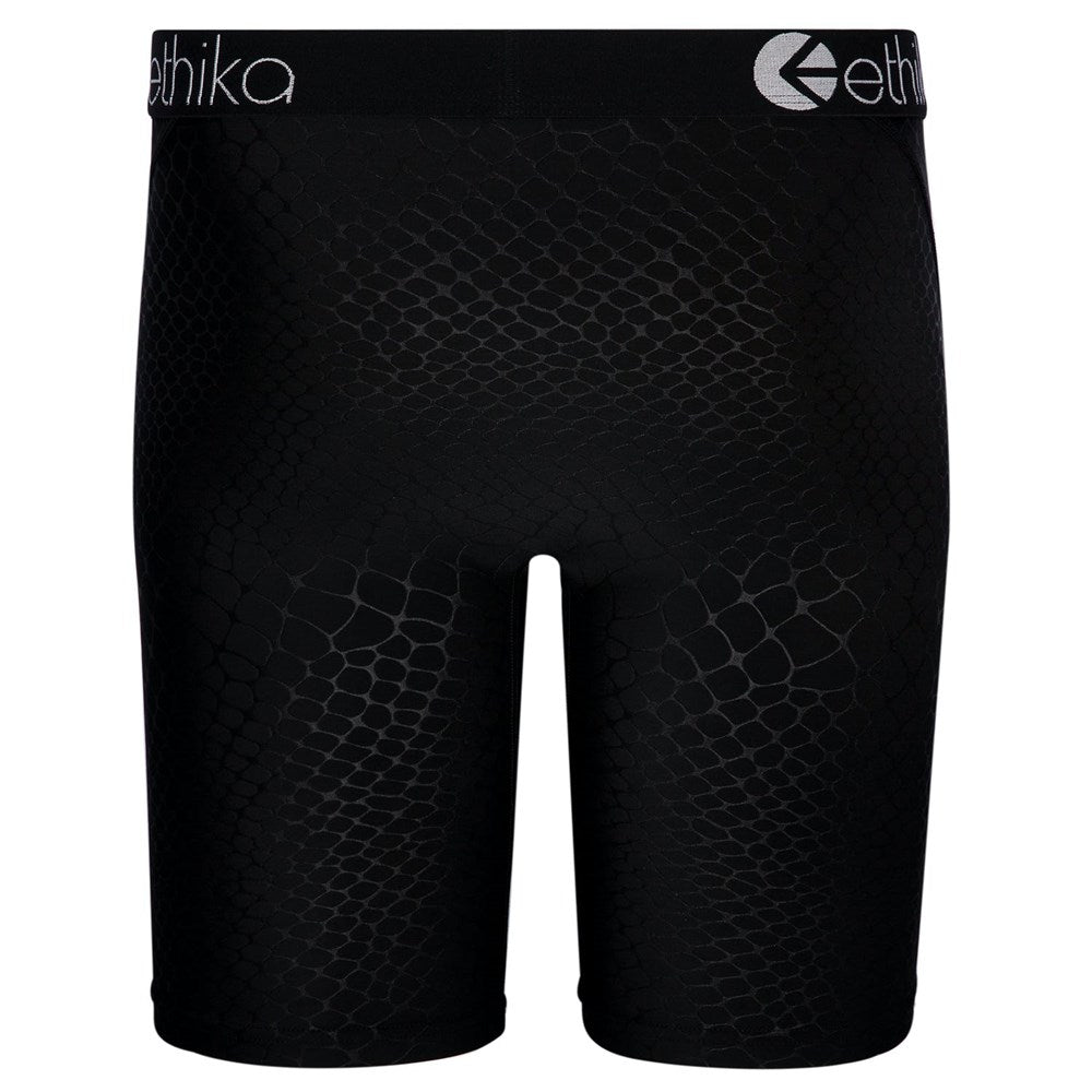 Ethika Mens Python Embossed Black Staple