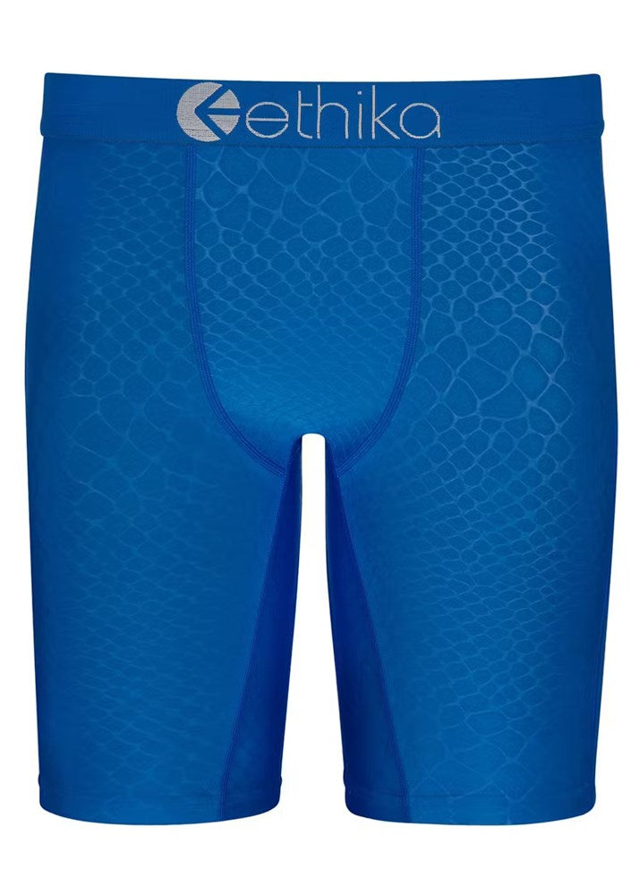 Ethika Mens Python Embossed Blue Staple