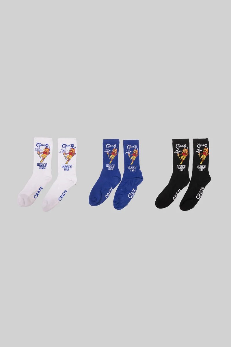 Crate Spaceman Socks 3 Pack