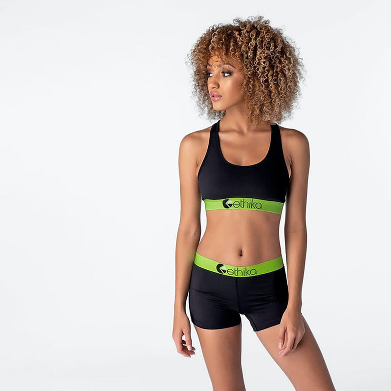 Ethika Womens Subzero Green/Black Sports Bra