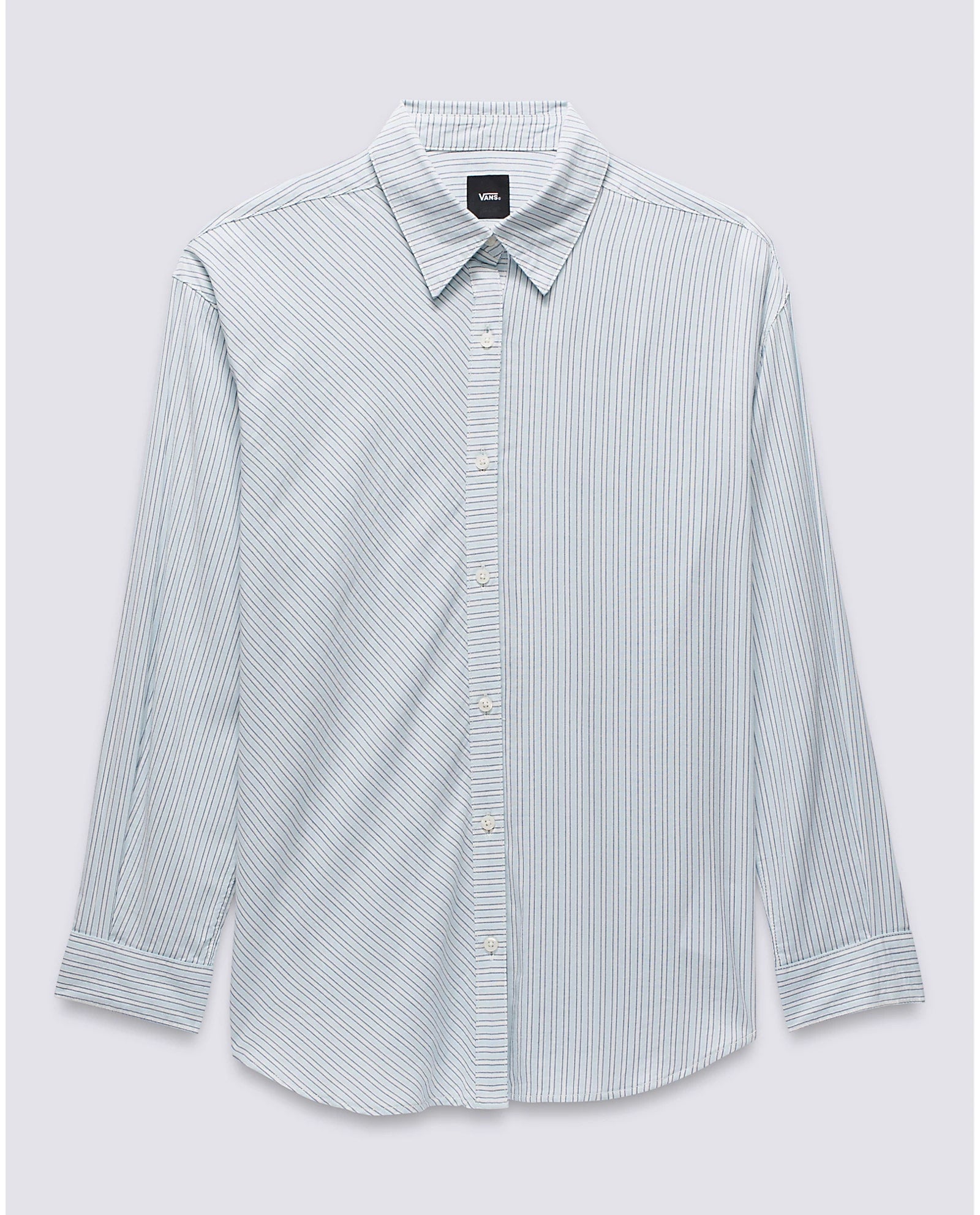 Vans Gillian Striped Button Down Longsleeve Shirt - White / Crystal Blue