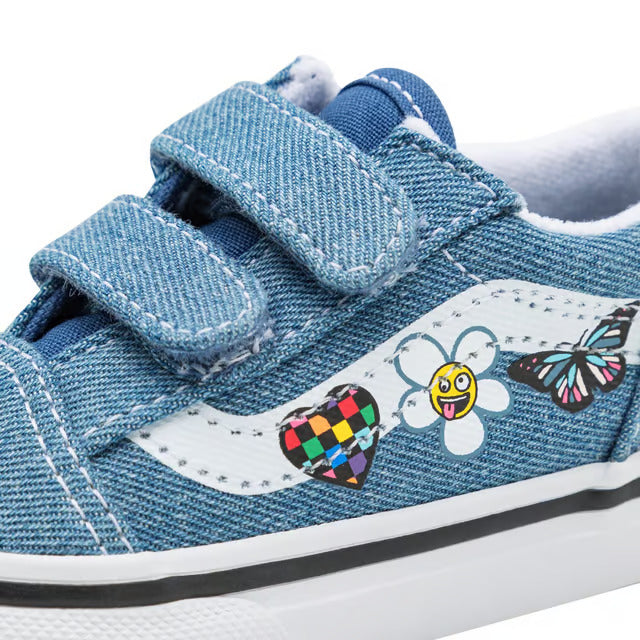 Vans Old Skool V Toddlers Denim - Navy / True White