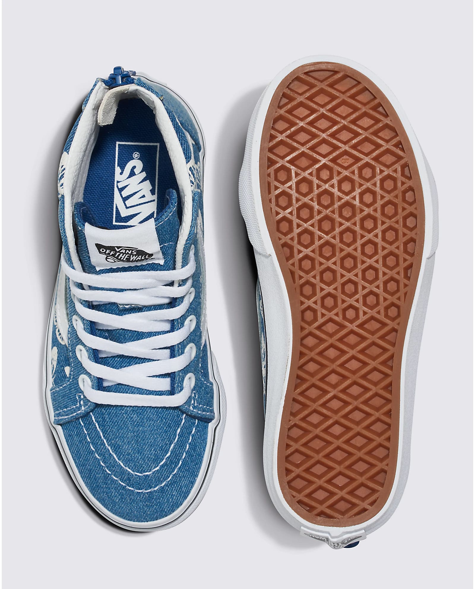 Vans Sk8-Hi Zip Kids Denim - Navy / True White