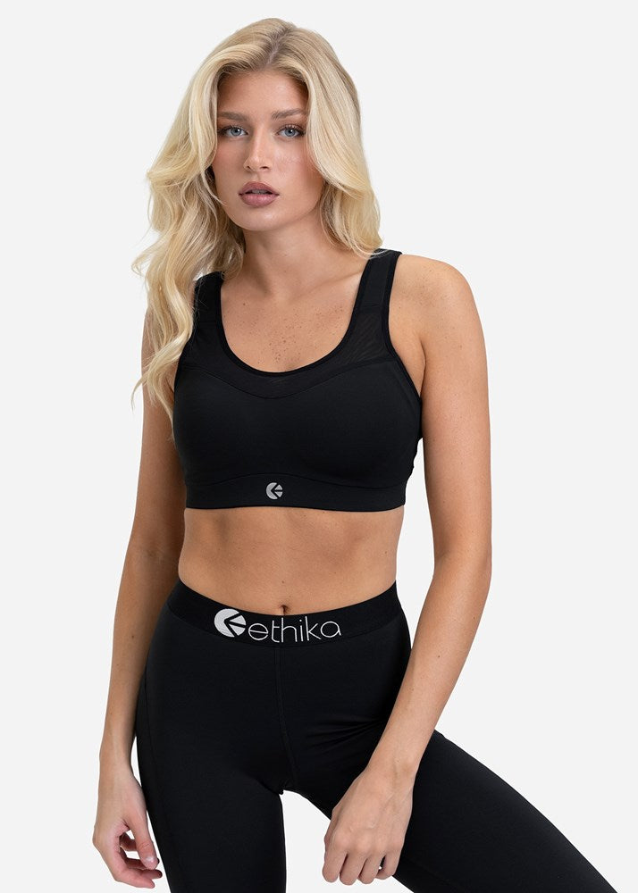 Ethika Womens SubZero Black SubZero High Impact Sports Bra