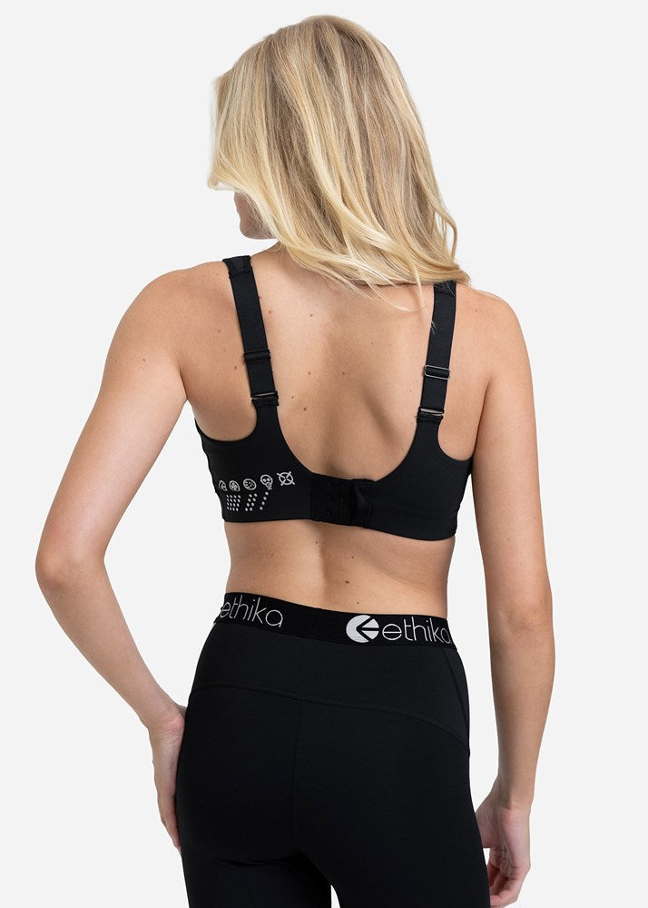Ethika Womens SubZero Black SubZero High Impact Sports Bra