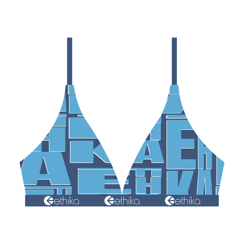 Ethika Womens Stacked Triangle Bra