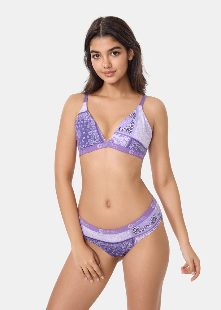 Ethika Womens Muted Motifs Triangle Bra