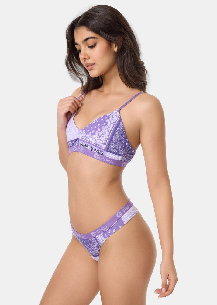 Ethika Womens Muted Motifs V-Neck Bra