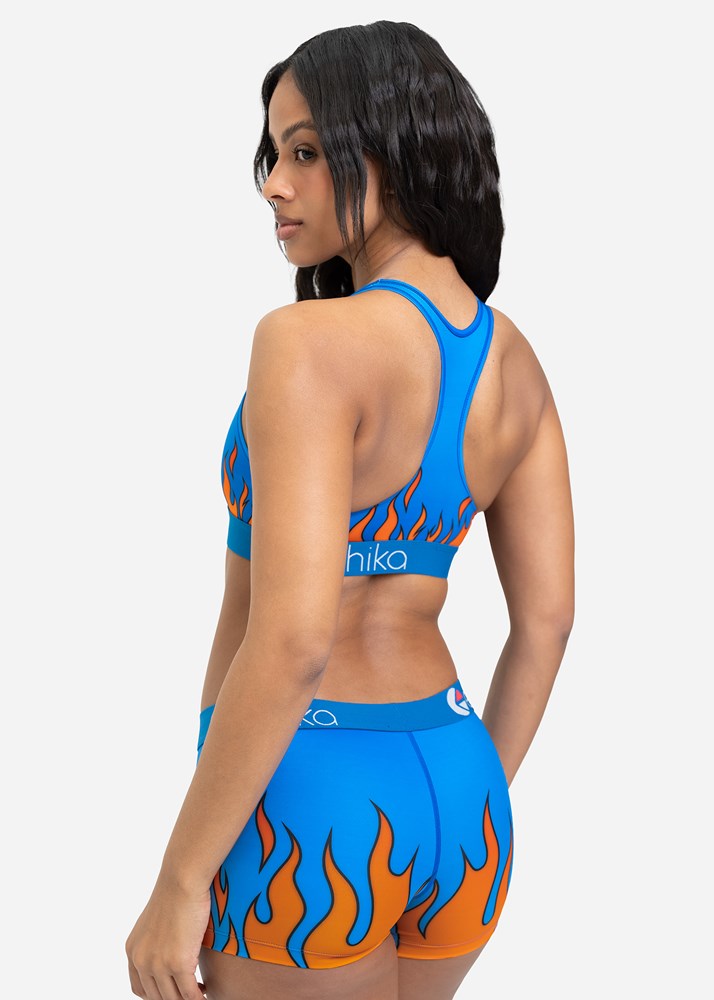 Ethika Womens Down In Flames Sports Bra