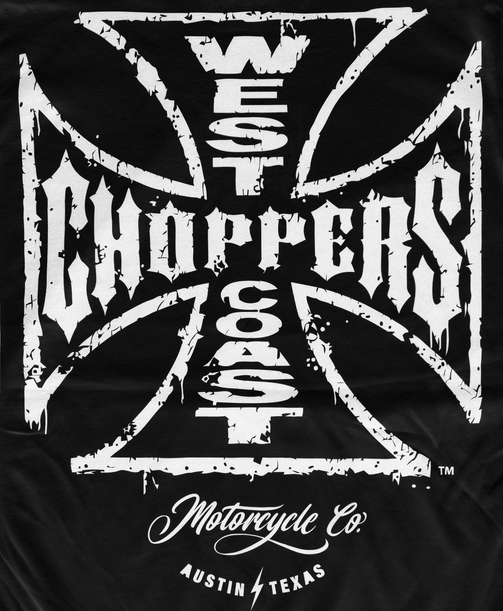 West Coast Choppers Weathered Cross - Black