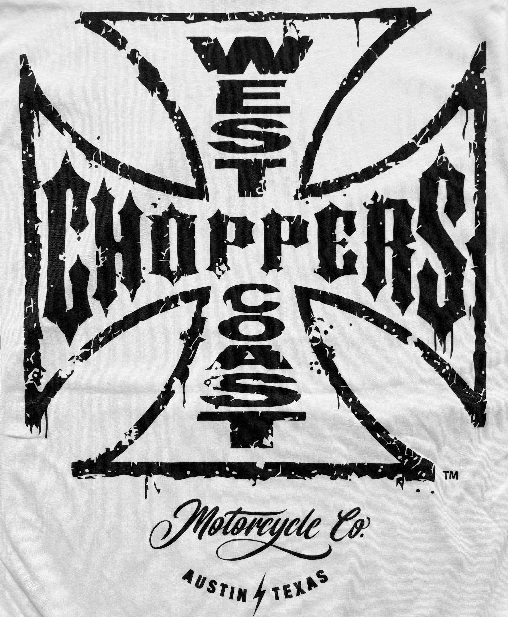 West Coast Choppers Weathered Cross - White