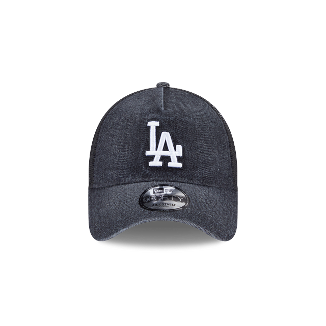 New Era Los Angeles Dodgers Washed Denim Black 9FORTY A-Frame Trucker