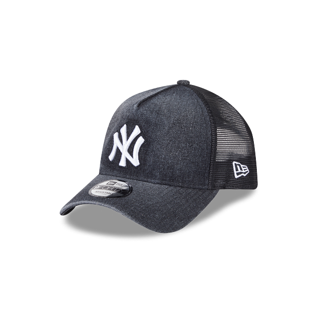 New Era New York Yankees Washed Denim Black 9FORTY A-Frame Trucker