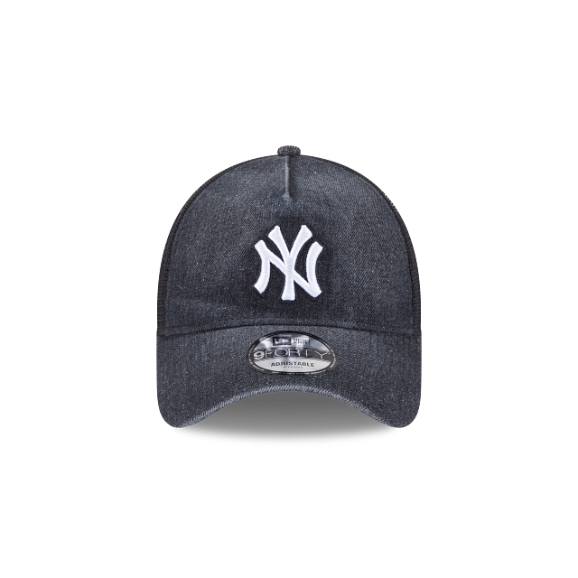 New Era New York Yankees Washed Denim Black 9FORTY A-Frame Trucker