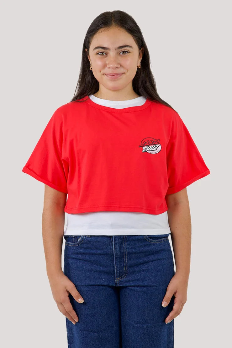 Santa Cruz Oval Dot Splice Chest Girls Tee