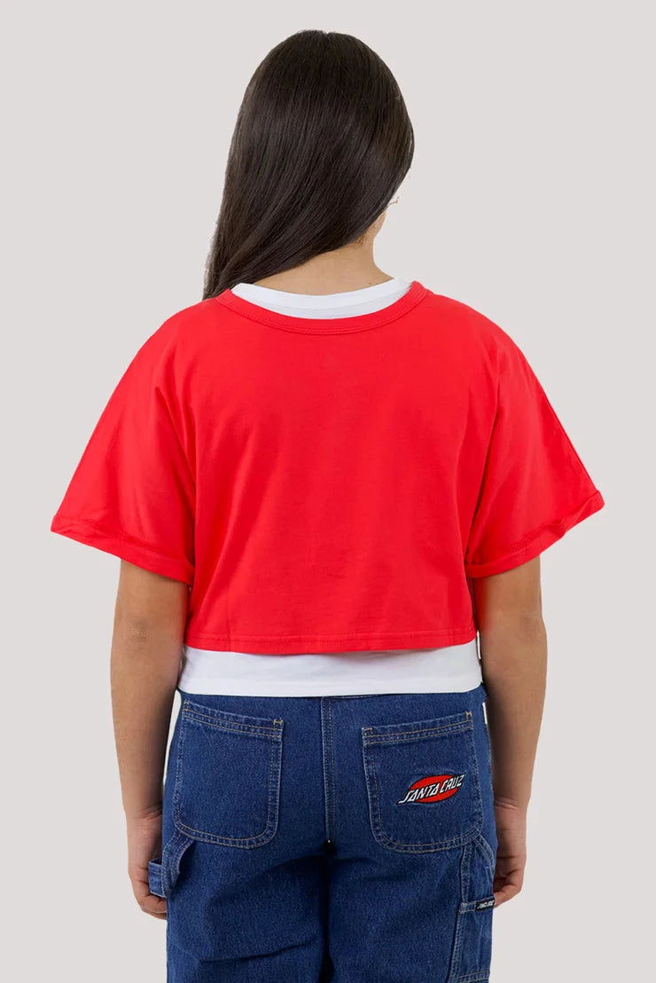 Santa Cruz Oval Dot Splice Chest Girls Tee