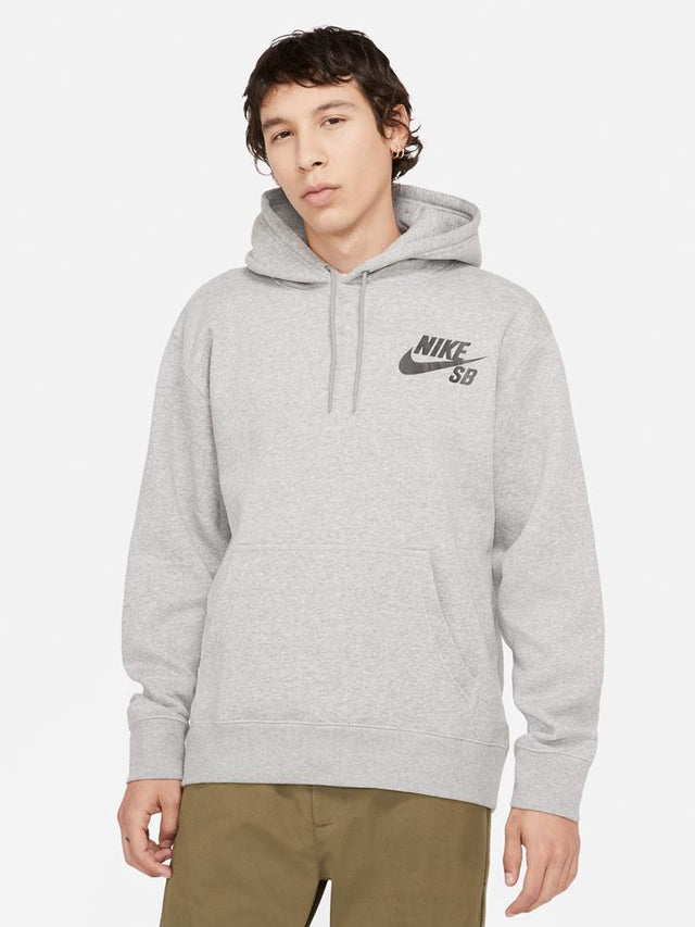 Nike SB Icon Pullover Hoodie - Grey-Hoods-Empire Skate